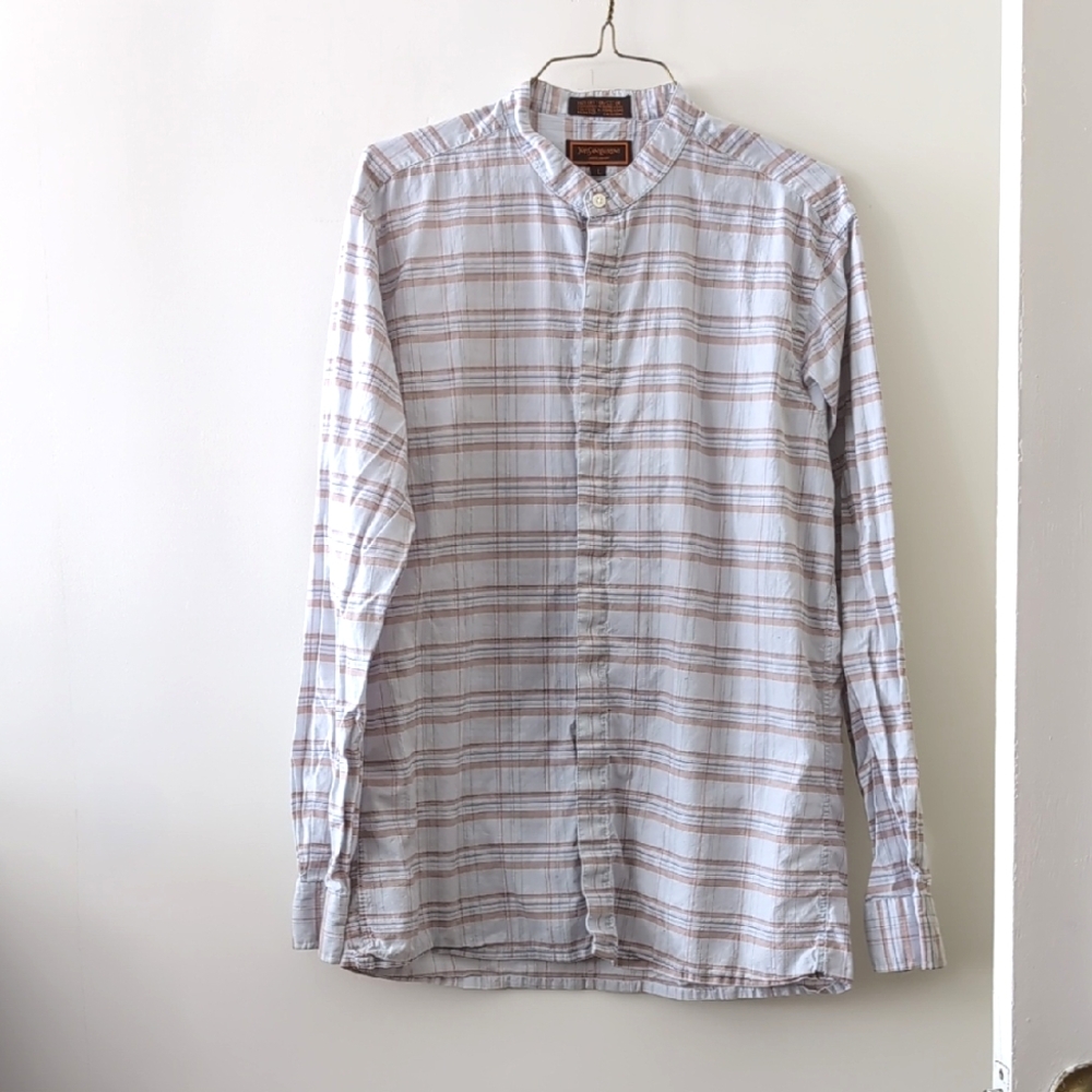 Yves Saint Laurent sport plaid shirt size L